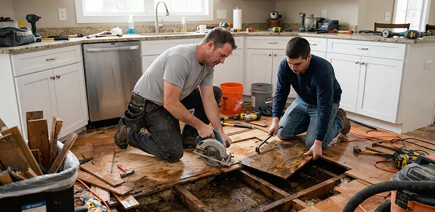 Kitchen Floor Water Damage Repair in Perris